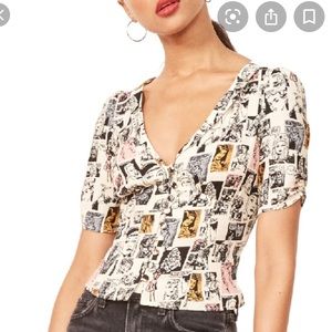 REFORMATION COMIC BLOUSE